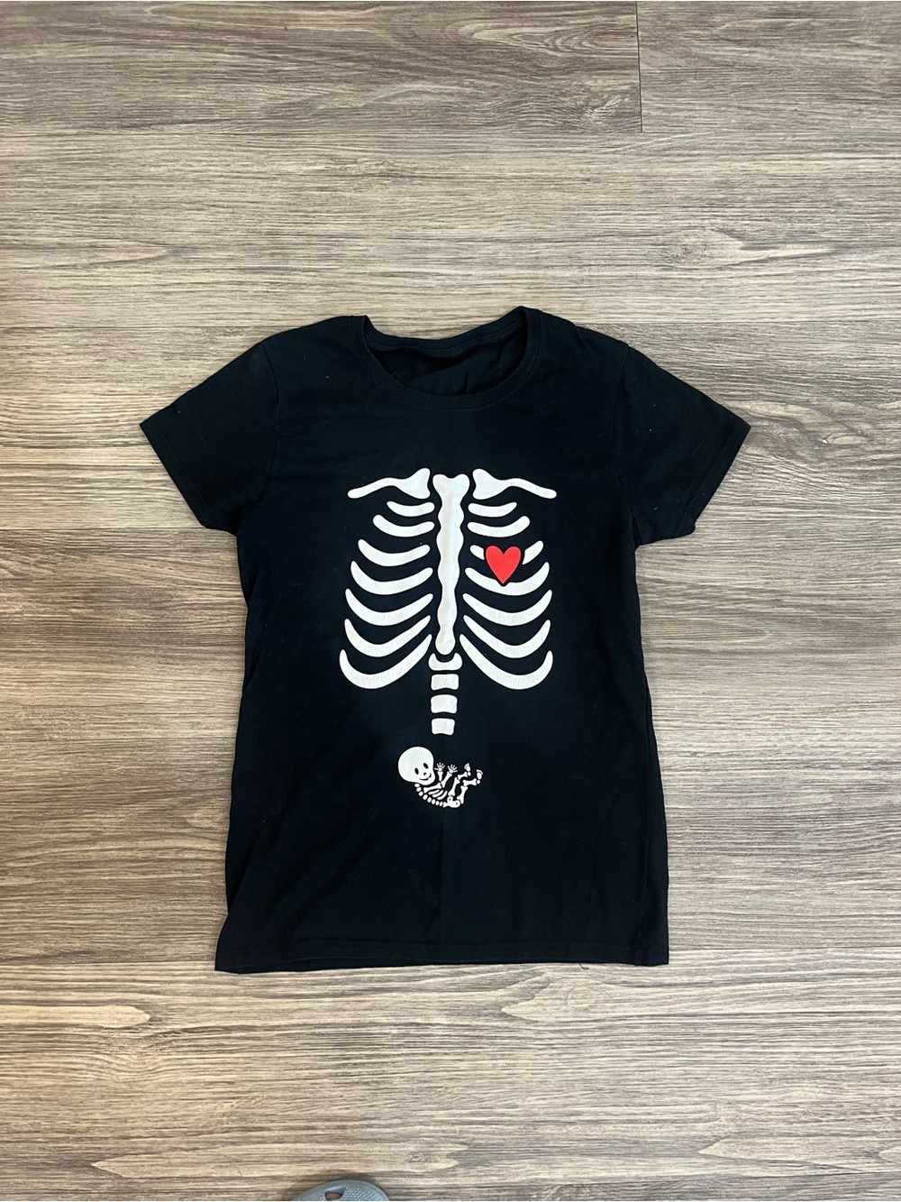 Maternity Halloween Black Skeleton TShirt